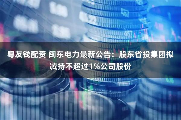 粤友钱配资 闽东电力最新公告：股东省投集团拟减持不超过1%公司股份