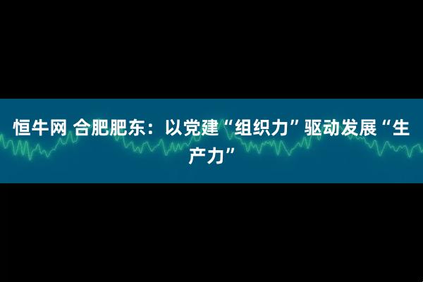恒牛网 合肥肥东:以党建“组织力”驱动发展“生产力”